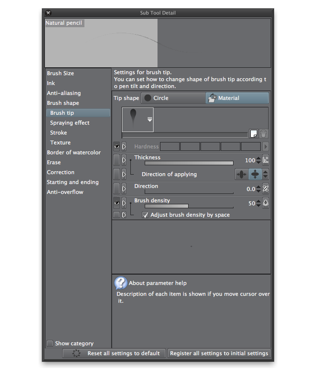 Brush Tip Settings